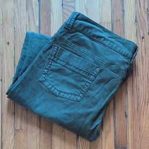 Prana Olive Corduroy Pants with Floral Waistband